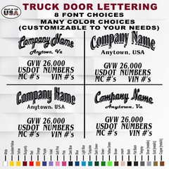 Cbcdecals- Custom Truck Door Lettering Business Name Truck Door Lettering
