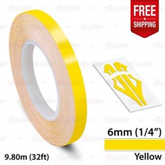 YELLOW 1/4″ 6mm Roll PIN STRIPE Car Striping Trim Line TAPE Decal Vinyl Sticker