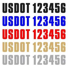 pair – USDOT Vinyl Numbers Custom Stickers Decals Truck Semi US DOT Lettering