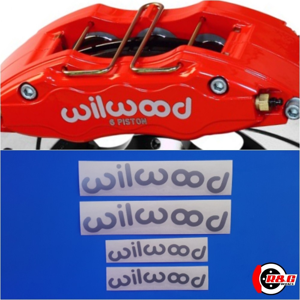 R&G HIGH TEMP Brake Caliper Decals 4x Sticker For Wilwood 6 & 4 Piston (Silver)