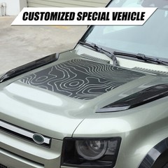 Matte Hood Topographic Decal Vinyls Fits Land Rover Defender L663 2020+