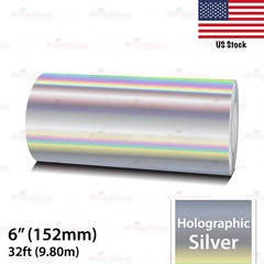 6″ Vinyl Pinstriping Pin Stripe Styling Tape Sticker 152mm HOLOGRAPHIC SILVER