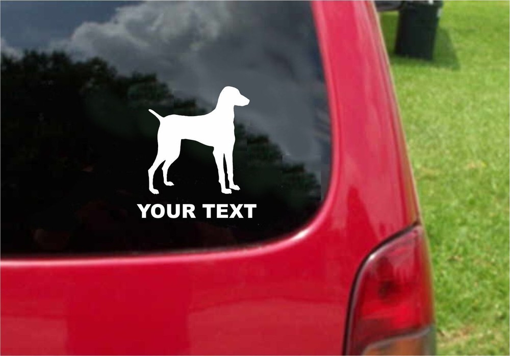 2 (PCS) Vizsla Dog Stickers Decals with custom text 20 Colors To Choose From