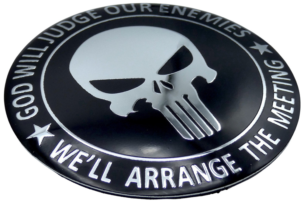 1x 2nd Amendment God Will Judge Decal Sticker Emblem Metal Dome Auto Car Truck