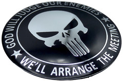 1x 2nd Amendment God Will Judge Decal Sticker Emblem Metal Dome Auto Car Truck