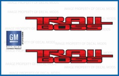 Silverado TRAIL BOSS decals bed side stickers graphics red black FG6A6
