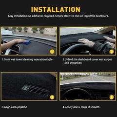 1/2Set Black Pad Mat Dash Dashboard Cover For 2007-2014 Chevy Tahoe/Suburban/Ava