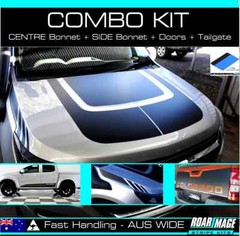 COMBO Bonnet + Doors + Tailgate decals stripes fits 2016-2021 HOLDEN Colorado