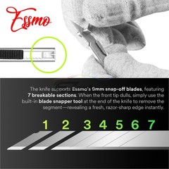 ESSMO 10pcs 30° Utility Knifes Blades Stainless Steel Vinyl Wrap Graphics Tools