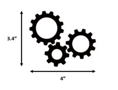 Gears Decal, Vinyl Sticker, Choose Color, Car Truck SUV, Engine Geartrain Crank