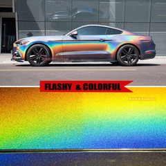 50FT x 5FT Car Wrap Chameleon Mirror Chrome Grey Holographic Vinyl Sticker CFUS