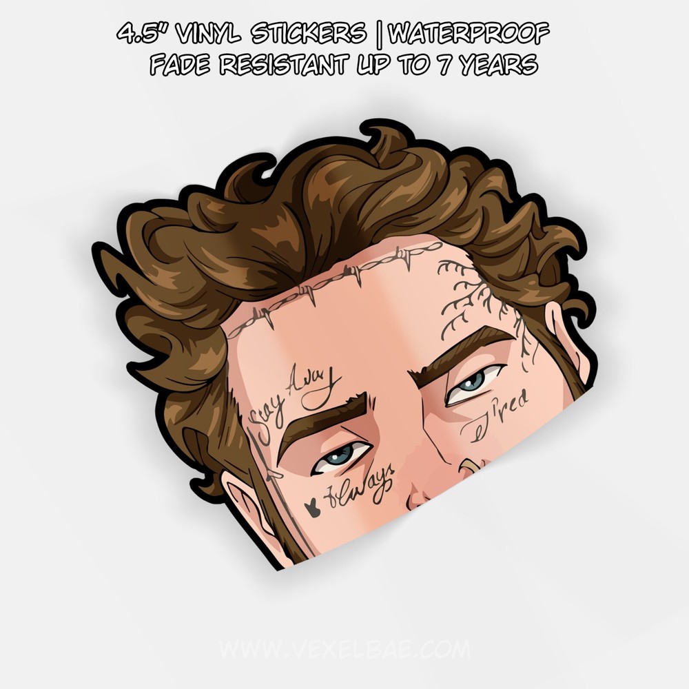 Post Malone Peeker | Anime JDM Vinyl Window Waterproof Fade Resistant Decal