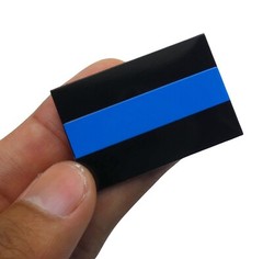 ALUMINUM Thin Blue Line License Plate Decal Support Police & Law Enforcement