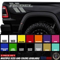 Vinyl Stickers Decal Graphics For Dodge Ram Fits Rebel Hash Truck Set x2 USA