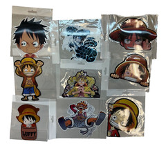 ONE PIECE LUFFY LENTICULAR STICKER LOT OF 9 ANIME LAPTOP CAR DECORATION ~5″