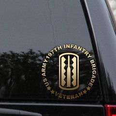 US Army 197th Infantry Brigade Veteran Vinyl Decal Sticker