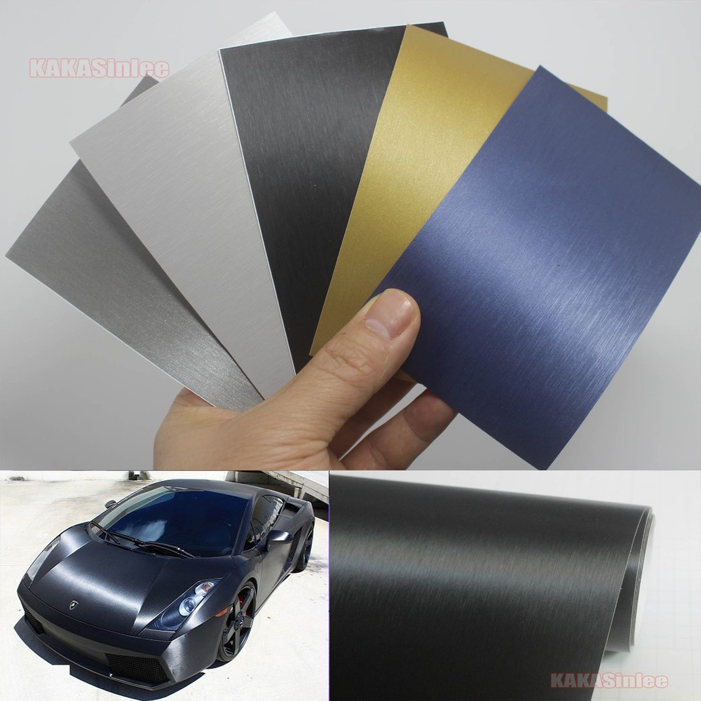 8cm x 12cm Test Sample Car Metallic Steel Matte Brushed Vinyl Wrap Sticker – CF