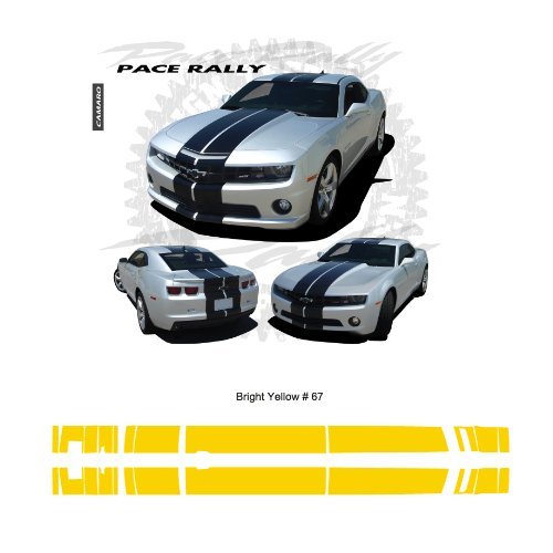 Chevrolet Camaro SS 2010 – 2013 Rally Stripes Graphic Kit – Bright Yellow