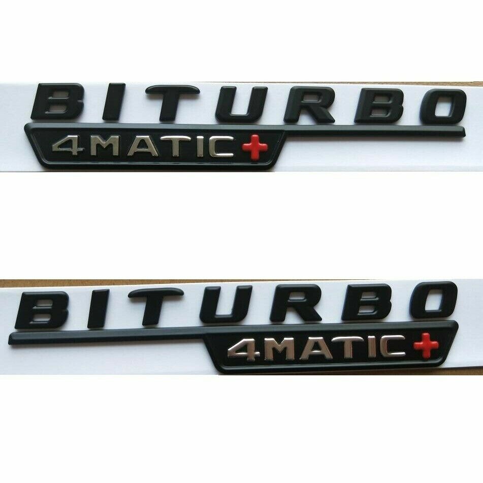 Matt Black BITURBO 4MATIC+ Emblems for Mercedes Benz C43 E43 GLC43 GLE43 AMG