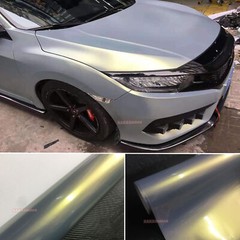 Glossy Shiny Dreamy Pearl Metal Magic Chrome Car Vinyl Wrap Sticker Grey Gold AB