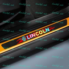 4PCS Carbon Fiber Car Door Scuff Sill Cover Panel Step Protector For LINCOLN