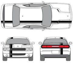 FITS Dodge Challenger 15 to 22 Racing Stripe 5″+1/2 INCH Graphic Decal CUT KIT