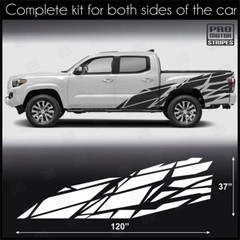 Geometric Side Decals Stripes For Chevrolet Silverado Colorado S10 WT LT EV Etc