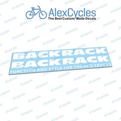 BACK RACK Replacement White Vinyl Decals STICKER Set Truck Split Word 9″ Each