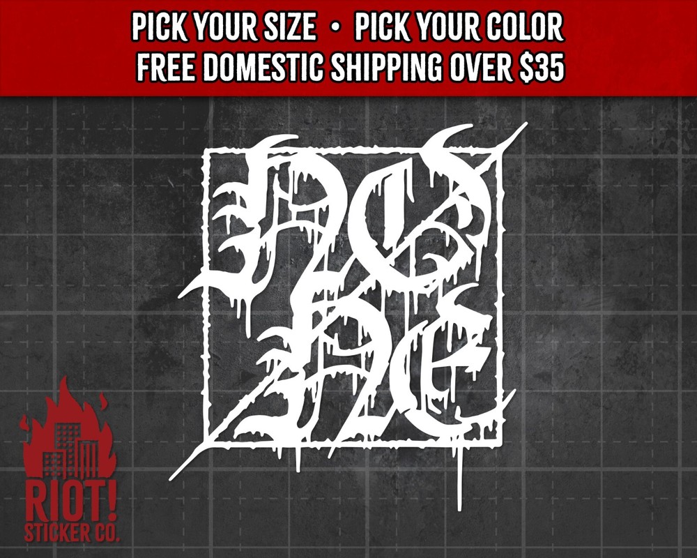 None Black Metal Decal Sticker for Car, Laptop, Heavy Metal Decal
