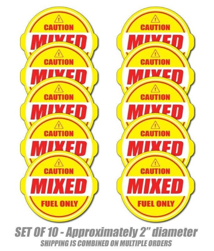 Mixed Fuel Only sticker gasoline diesel decal label tank vinyl door label 10x