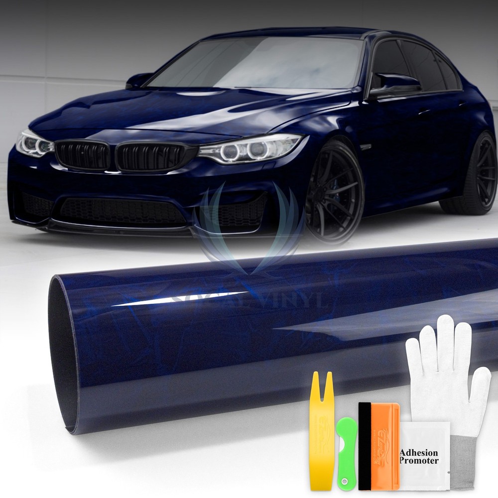 PET Marble Pearl Gloss Royal Blue Car Vehicle Vinyl Wrap Decal Sheet Sticker