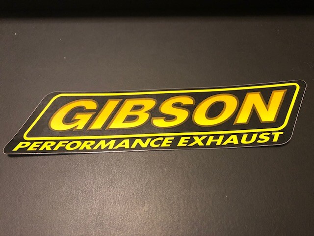 GIBSON EXHAUST DECAL STICKER 1.75X7.5″ Offroad racing utv ultra4 drags bitd