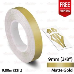 MATTE GOLD 3/8″ 9mm Roll PIN STRIPE Car Striping Line TAPE Decal Vinyl Sticker