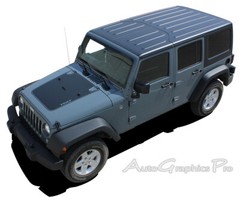 Vinyl Graphics OUTFITTER Stripes 3M Hood Decals for 2007-2017 Jeep Wrangler