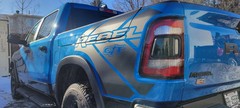 Compatible with RAM Rebel GT .. Vinyl graphics Hood & Bedsides Package