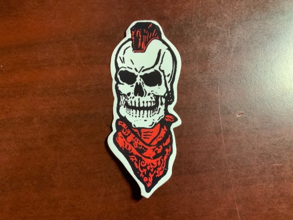 Motorcycle Sticker for Helmets or toolbox #1,925 Skull with Mohawk