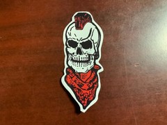 Motorcycle Sticker for Helmets or toolbox #1,925 Skull with Mohawk