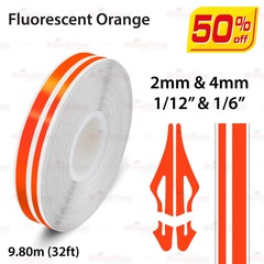 BRIGHT ORANGE Roll Pin Stripe PinStriping Line Adhesive Tape Vinyl Car STICKER