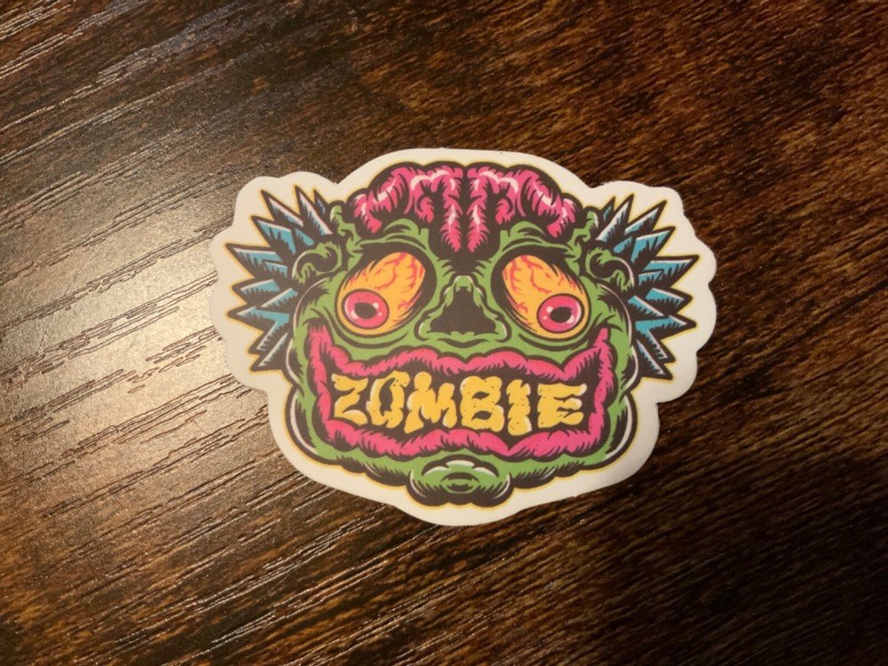 Motorcycle Sticker for Helmets or toolbox #3,109 Zombie