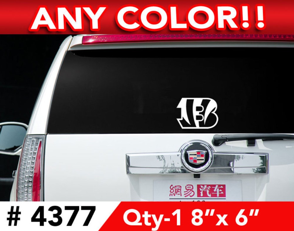 CINCINNATI BENGALS “B” DECAL STICKER 8″ x 6″