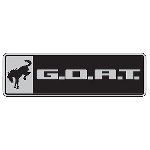 Ford Black on Chrome G.O.A.T. Badge for Bronco and Bronco Sport (1 Count)