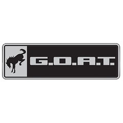 Ford Black on Chrome G.O.A.T. Badge for Bronco and Bronco Sport (1 Count)