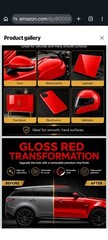 Red Automotive Vinyl Wrap for Body Protection & Scratch Resistance 10X5 FT