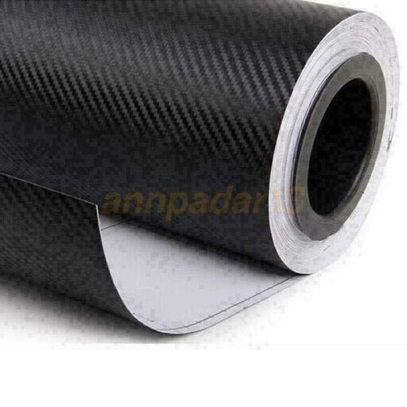 3/4/5D Ultra Shiny Gloss Glossy Black Carbon Fiber Vinyl Wrap Sticker Decal