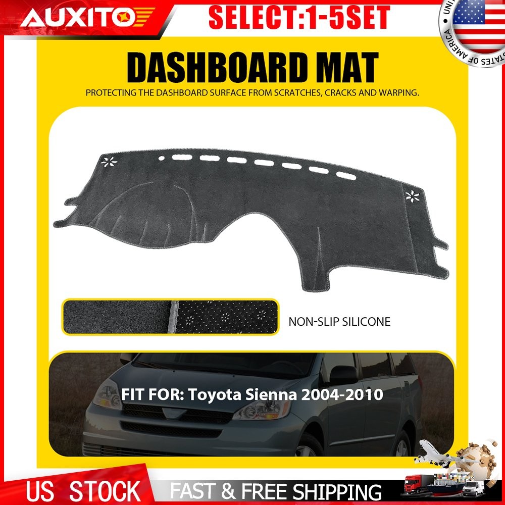 Fit 2004-2010 Toyota Sienna Dashboard Cover Mat Gray Non-Slip Dash Pad 1-5X
