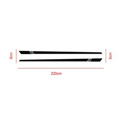 1Pair Car Side Skirt Racing Stripes Vinyl Door Decal Sticker Accessories 220cm