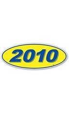 2010 Model Year Vinyl Car Window Stickers (Blue/Yellow) (12 of 1 Year Per Pack)