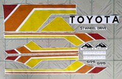VINTAGE STYLE RETRO VINYL GRAPHICS STICKER SET TOYOTA PICKUP RED-ORANGE-YELLOW