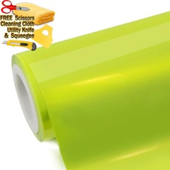 Neon Green Gloss Metallic Glitter Vinyl Film Wrap Sticker Decal Air Bubble Free