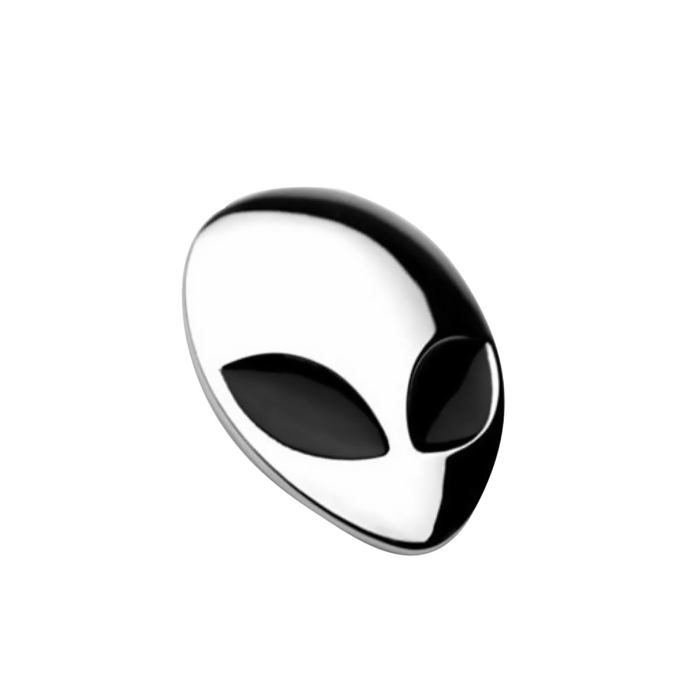 2pcs Chrome Metal 3D Alienware Head Auto Logo Sticker Badge Emblem Car Decal D